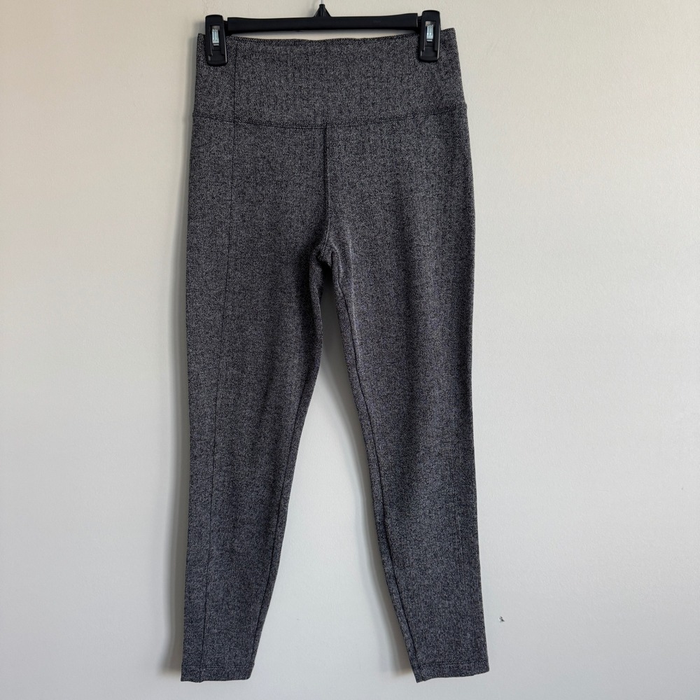 Athleta Delancey Herringbone Tight Grey Black High Rise Leggings Small 530640